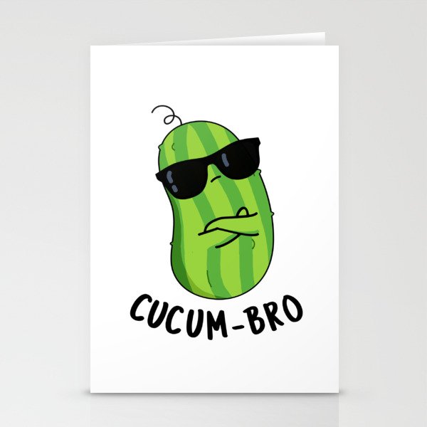 Cucum-bro Funny Cucumber Bro Pun Stationery Cards