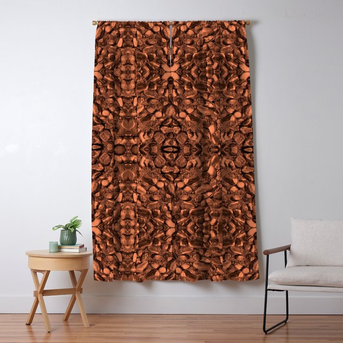Brown Orange Copper Bronze Texture Motif Blackout Curtain By Costa Society6