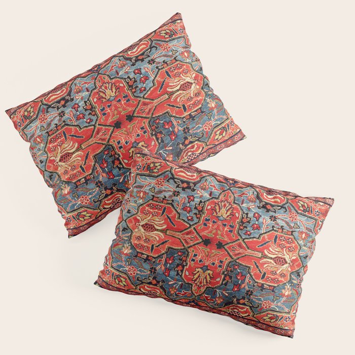 Kashan Poshti Central Persian Rug Print Pillow Sham by Vicky Brago