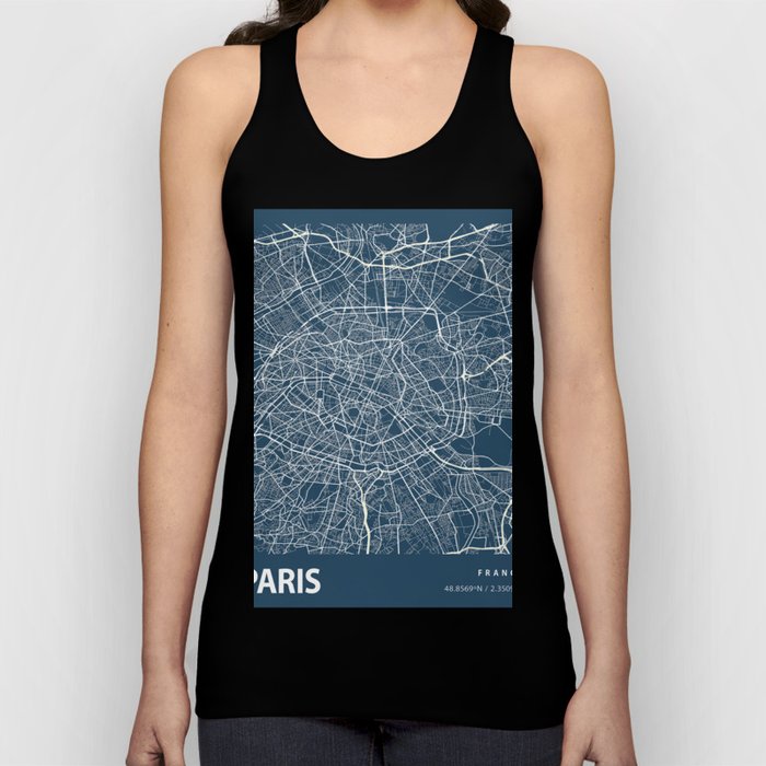 Paris city cartography Tank Top