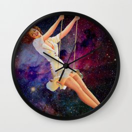Swinging in Space Wall Clock