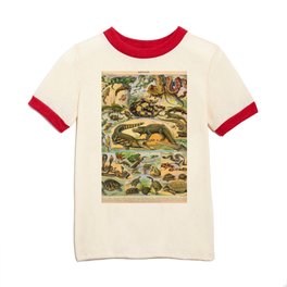 Reptiles Chart Nature Vintage Snake Turtle Alligator Kids T Shirt