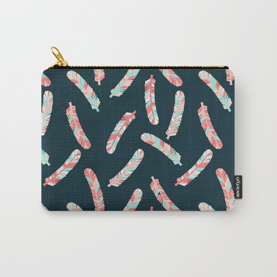 Not All Who Wander Are Lost feathers and arrows trendy dorm college teen children inspirational Carry-All Pouch