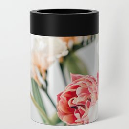 Pink Flowers. Red Tulips, Flower Pattern, Floral Texture, Flora Design, Home Decor Art Print, Valentines Day Bouquet, Wedding Bridal Flowers Can Cooler