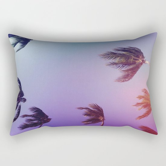 Under tall Palm trees Rectangular Pillow