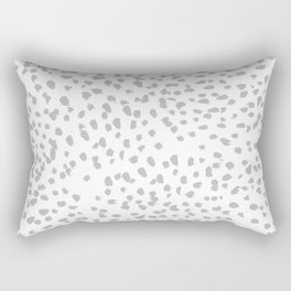 grey spots minimalist decor modern gifts grey and white polka dot brushstroke painting Rectangular Pillow