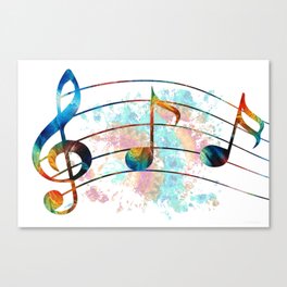 Magical Musical Notes - Colorful Music Art by Sharon Cummings Canvas Print