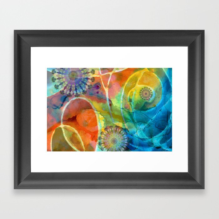 Amused Colorful Abstract Mandala Art Framed Art Print