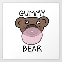 Gummy Bear Art Print | Funny, Korean, Girls, Mens, Kawaii, Kpop, Teddybear, Graphicdesign, Tees, Student 