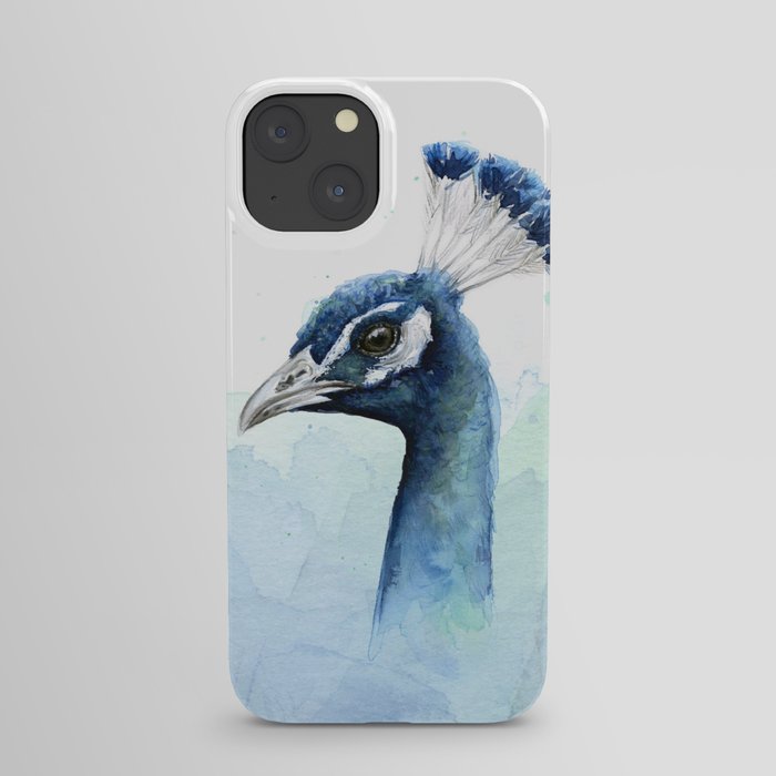 Peacock Watercolor Exotic Bird Animals iPhone Case