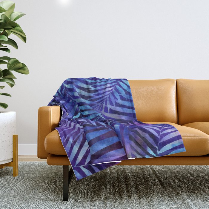 Violet jungle vibes Throw Blanket