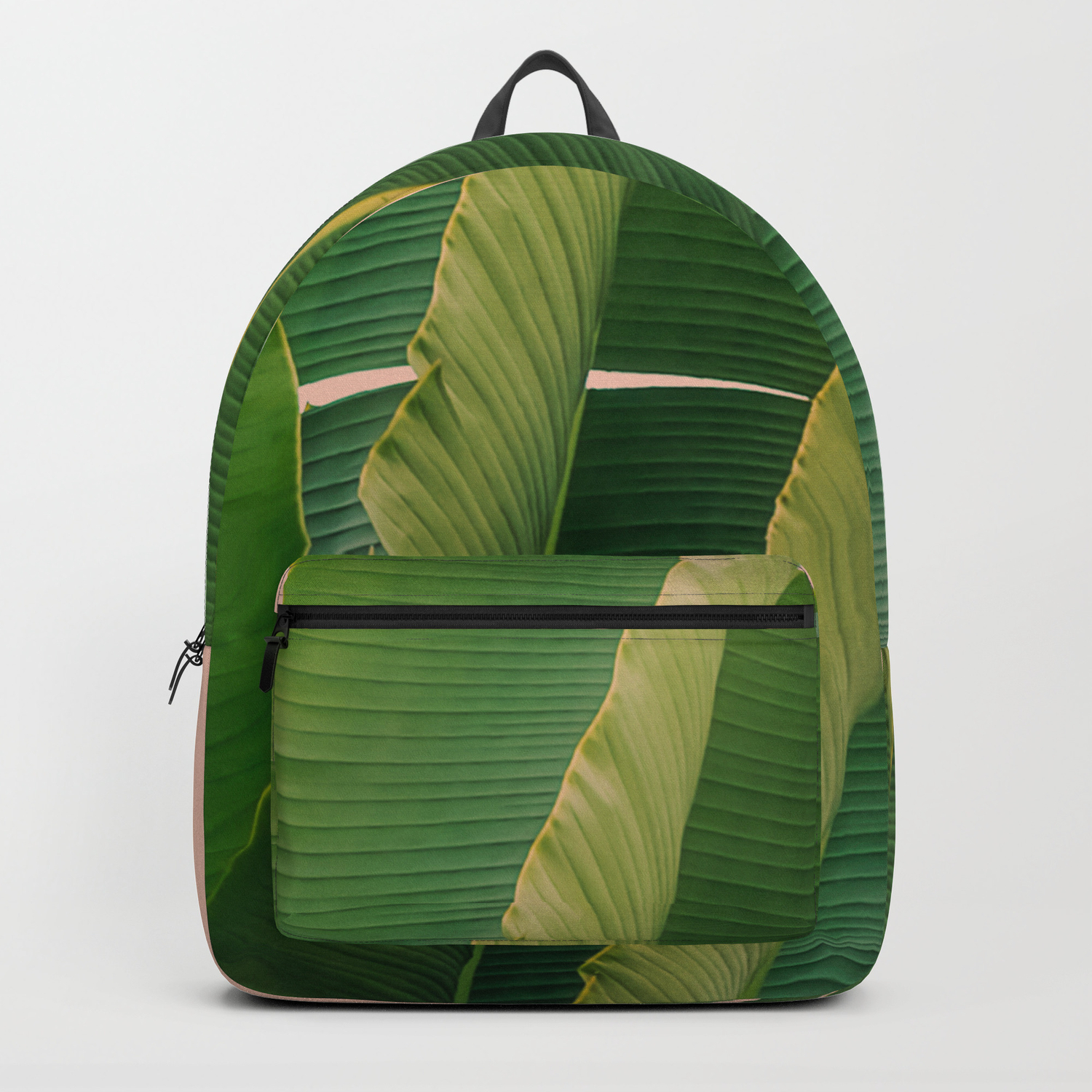 MONTOJ Green Banana Leaves Canvas Backpack Travel Campus Backpack