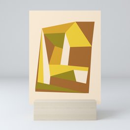 Retro Abstraction | 70s Brown and Mustard Mini Art Print