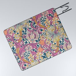 William Morris Golden Lily Bright Pink Picnic Blanket