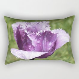 Purple Fringed Tulip Rectangular Pillow