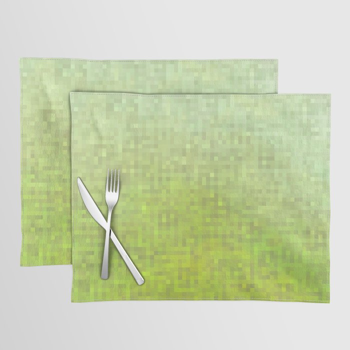 graphic design geometric pixel square pattern abstract in green Placemat