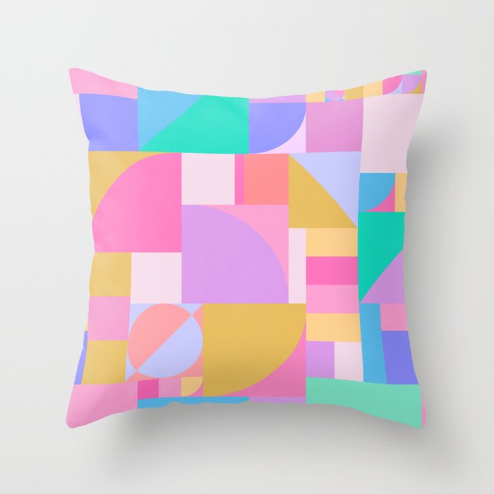 Colourful Bauhaus Throw Pillow
