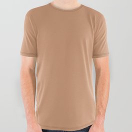 Soft Mid-tone Brown Solid Color Hue Shade - Patternless All Over Graphic Tee