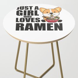 Ramen Japanese Noodles Sweet Corgi Eats Ramen Side Table