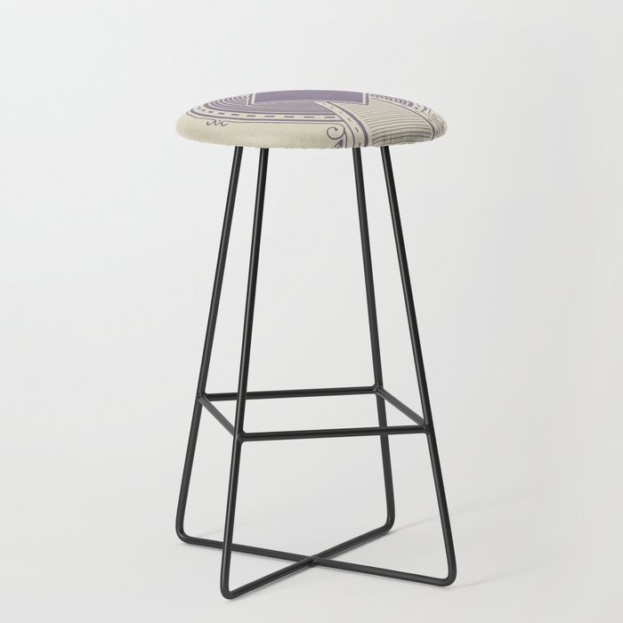Re-make of Plate 8 from The color printer by John F. Earhart, 1892 (vintage wash) Bar Stool