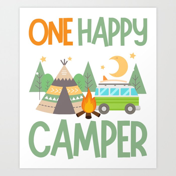one happy camper first birthday Art Print