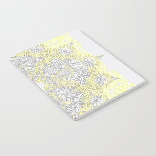 Sunny Doodle Mandala in Yellow & Grey Notebook