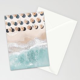 Aerial Ocean Print, Retro Beach Print, Ocean Print, Aerial Beach People Print, Aerial Beach Print Stationery Card