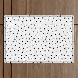 Black and White Stars Outdoor Rug