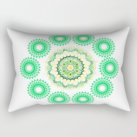 Anahata Flower Mandala Rectangular Pillow