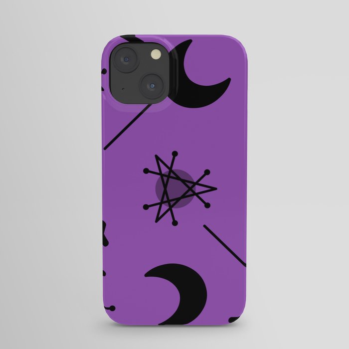 Moons & Stars Atomic Era Abstract Purple iPhone Case