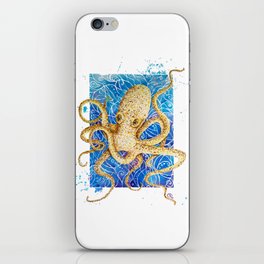 La pieuvre - Contemporary Watercolor Octopus Painting iPhone Skin