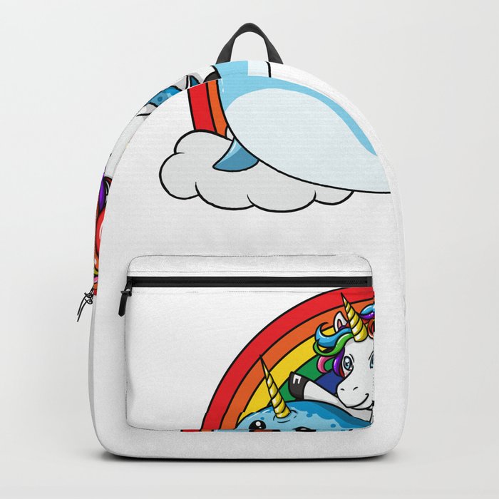 Unicorn Narwhal Whale Riding Sweet Funny Backpack