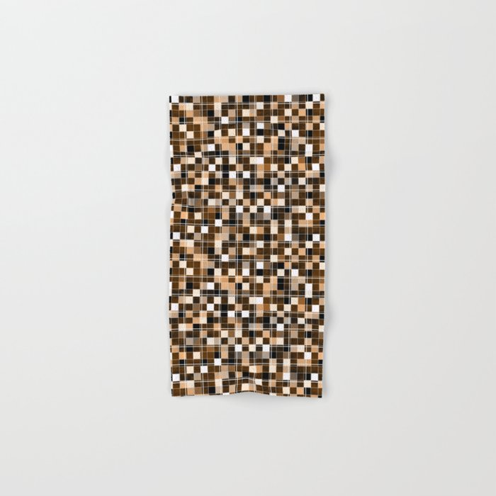 Beige White Black Brown Mosaic Hand Bath Towel By Beige White Black Brown Mosaic Hand