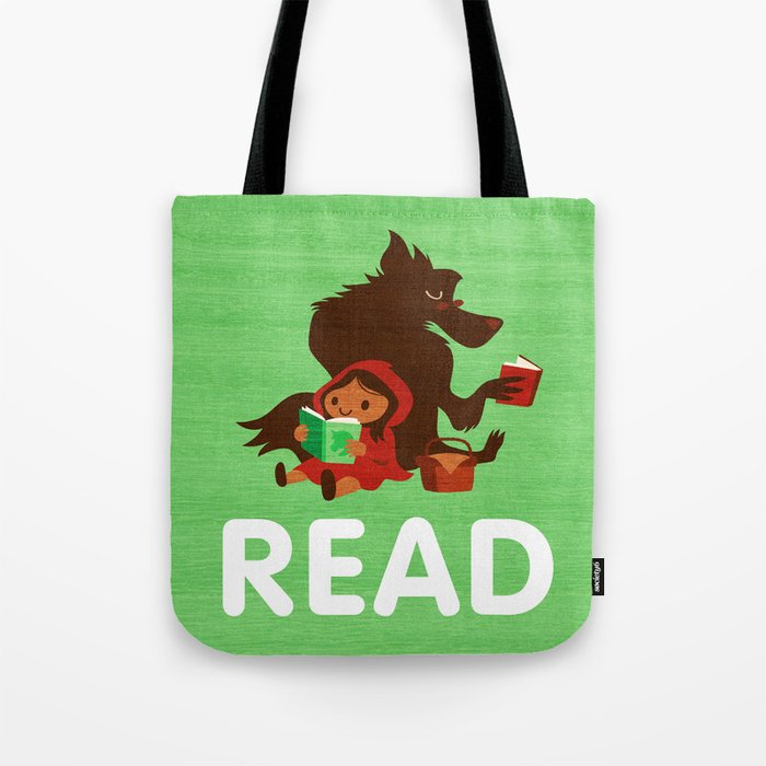 Reading with Red Riding Hood Tote Bag