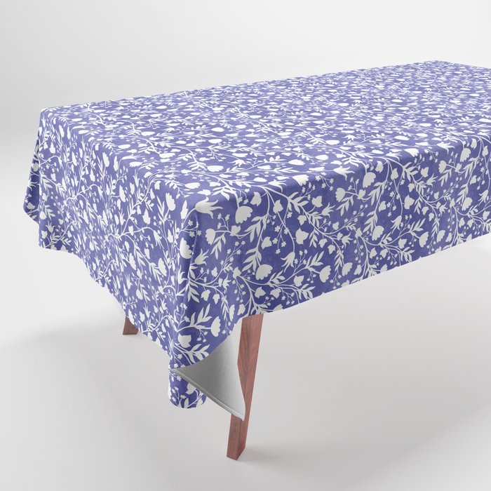 Floral Silhouette - Very Peri Tablecloth