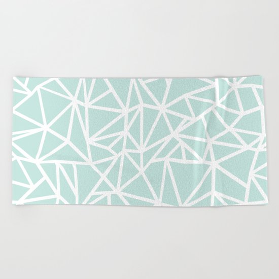 Ab Outline Thick Mint Beach Towel