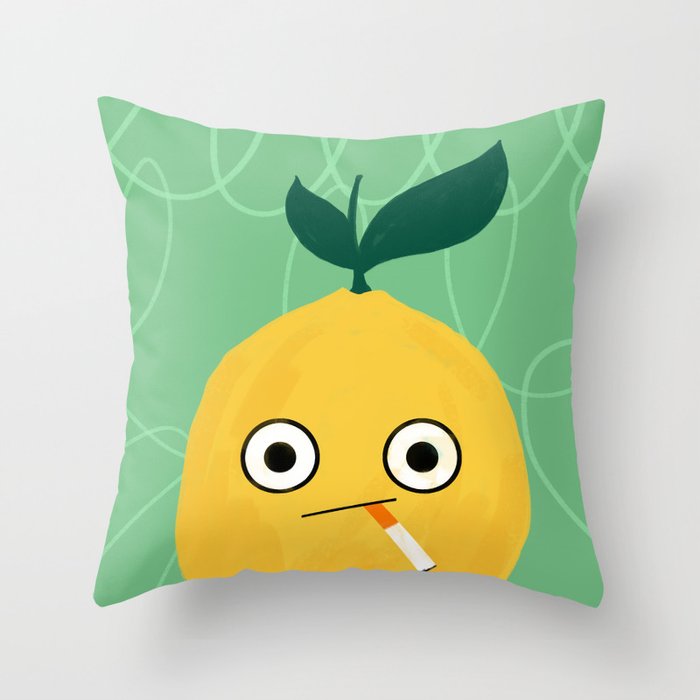 Cool Lemon Throw Pillow