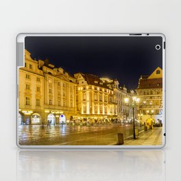 Evening bustle at the Old Town Square in Prague Laptop Skin