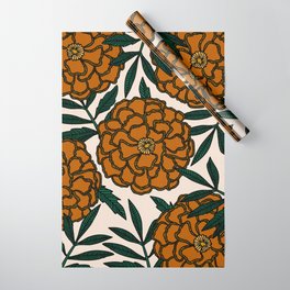 Orange Marigolds Wrapping Paper
