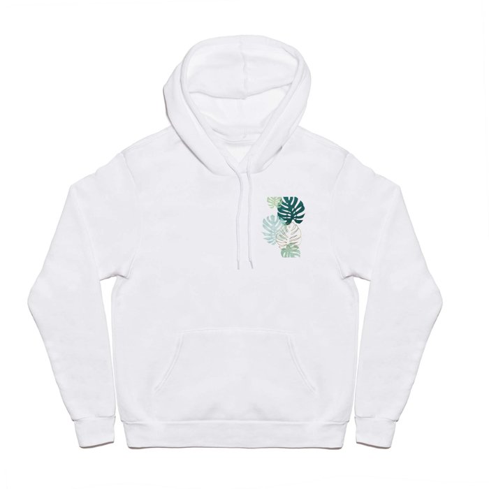 Tropical minimal / green, turquoise and gold monstera Hoody