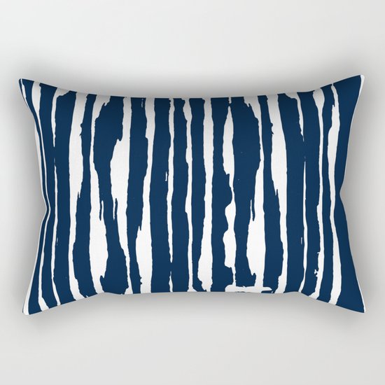 Blue- White- Stripe - Stripes - Marine - Maritime - Navy - Sea - Beach - Summer - Sailor 5 Rectangular Pillow