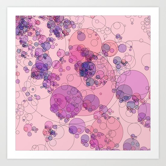 Boiling Water In Magenta And Pink Abstract Digital Art Fashionable Modern Colors Art Print