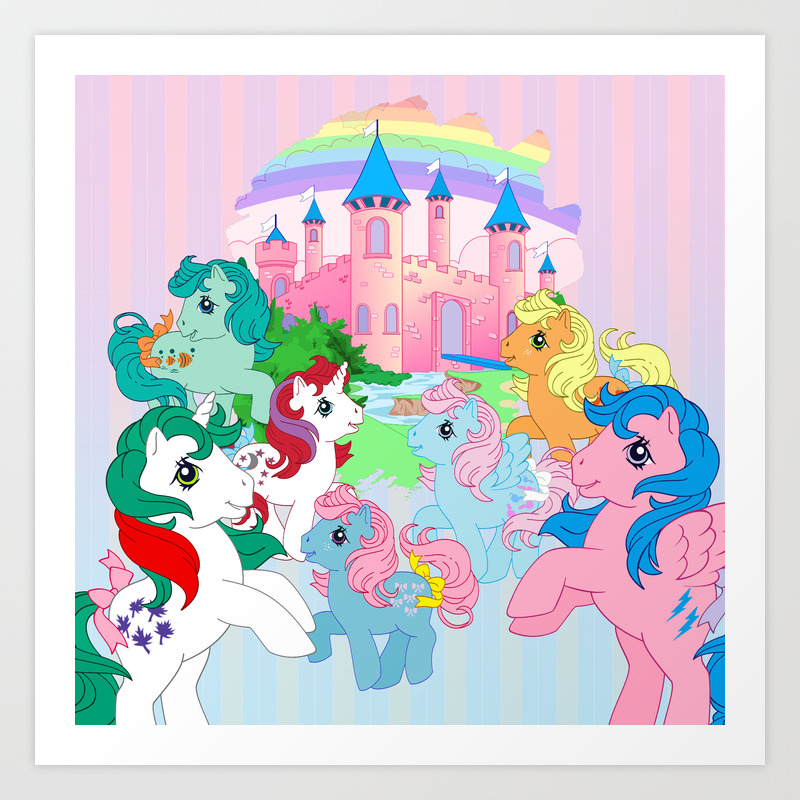 Retro G1 My Little Pony Dream Castle Art Print By Gertee Society6