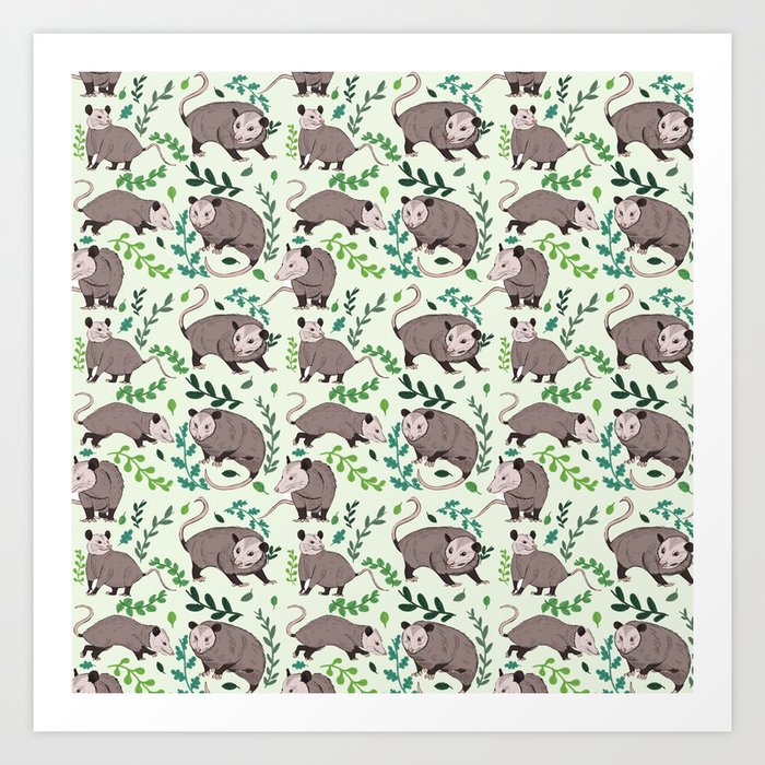 Possums & Plants Art Print