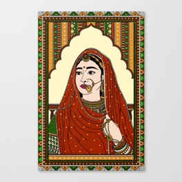 Bride, Dulhan, Indian Bride, Indian Art Canvas Print