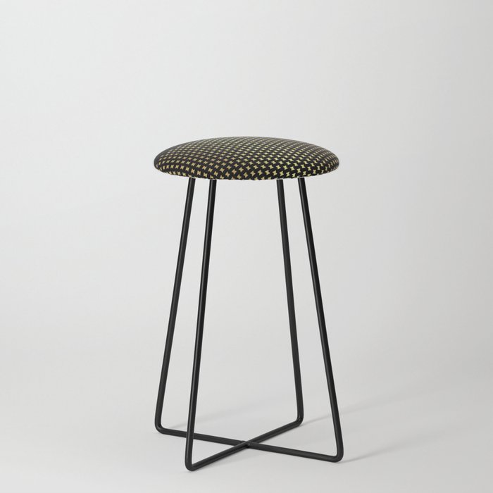 Elegant Black & Gold Studded Pattern Counter Stool