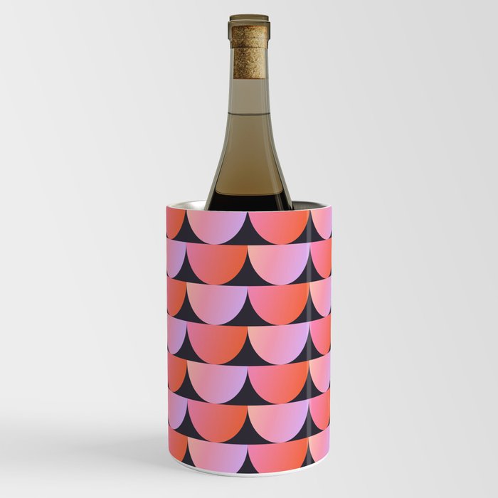 Gradient Shapes Pattern in Lilac and Coral Wine Chiller
