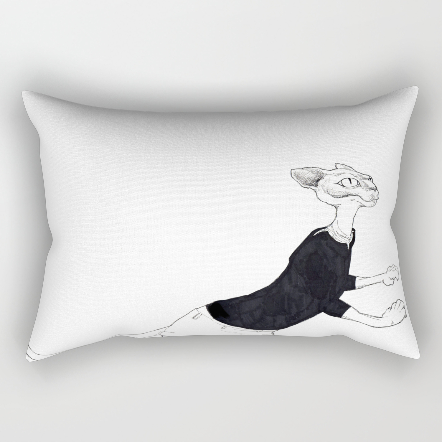 Hairless Cat In A Sweater Rectangular Pillow By Suzimated Society6