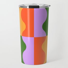 Funky Wavy Color Block Pattern Travel Mug