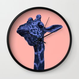 blue giraffe 2 Wall Clock | Digital, Drawing, Azulyrosa, Animal, Natura, Childrensforniture, Blue, Animalpop, Decorative, Graphite 